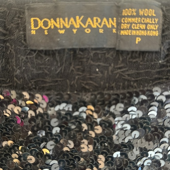 DONNA KARAN black sequin long sleeve bodysuit - Picture 5 of 5